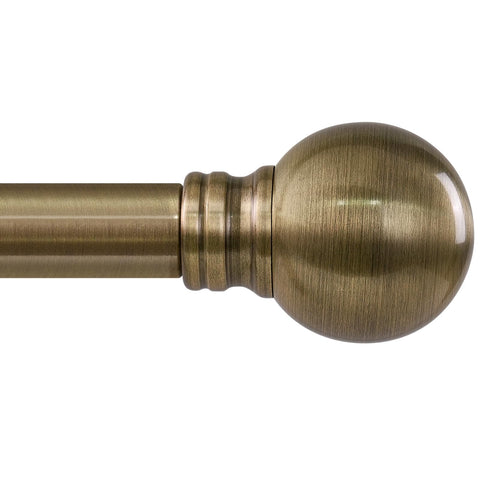 Immiehh front view of antique bronze rod showing classic look and sturdy support
