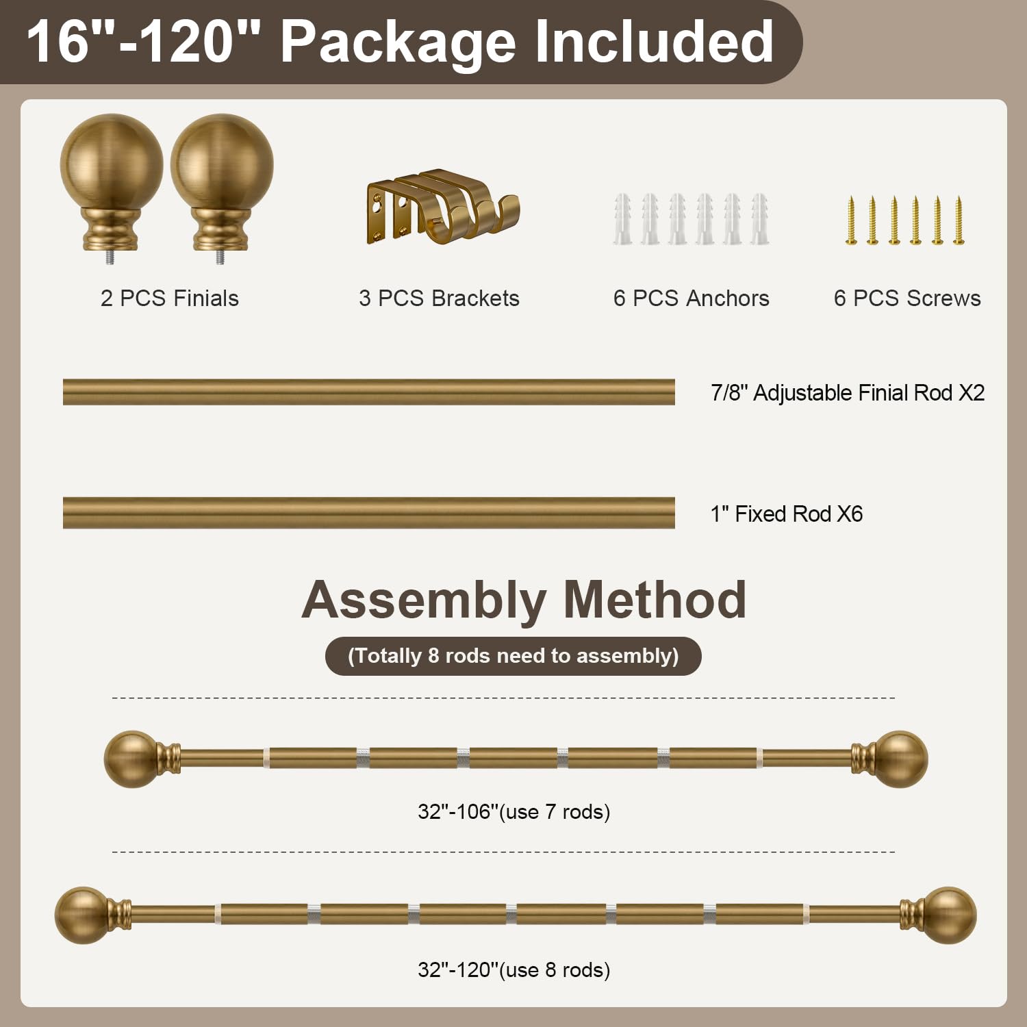 Immiehh installed in bedroom showing warm gold rod enhancing decor