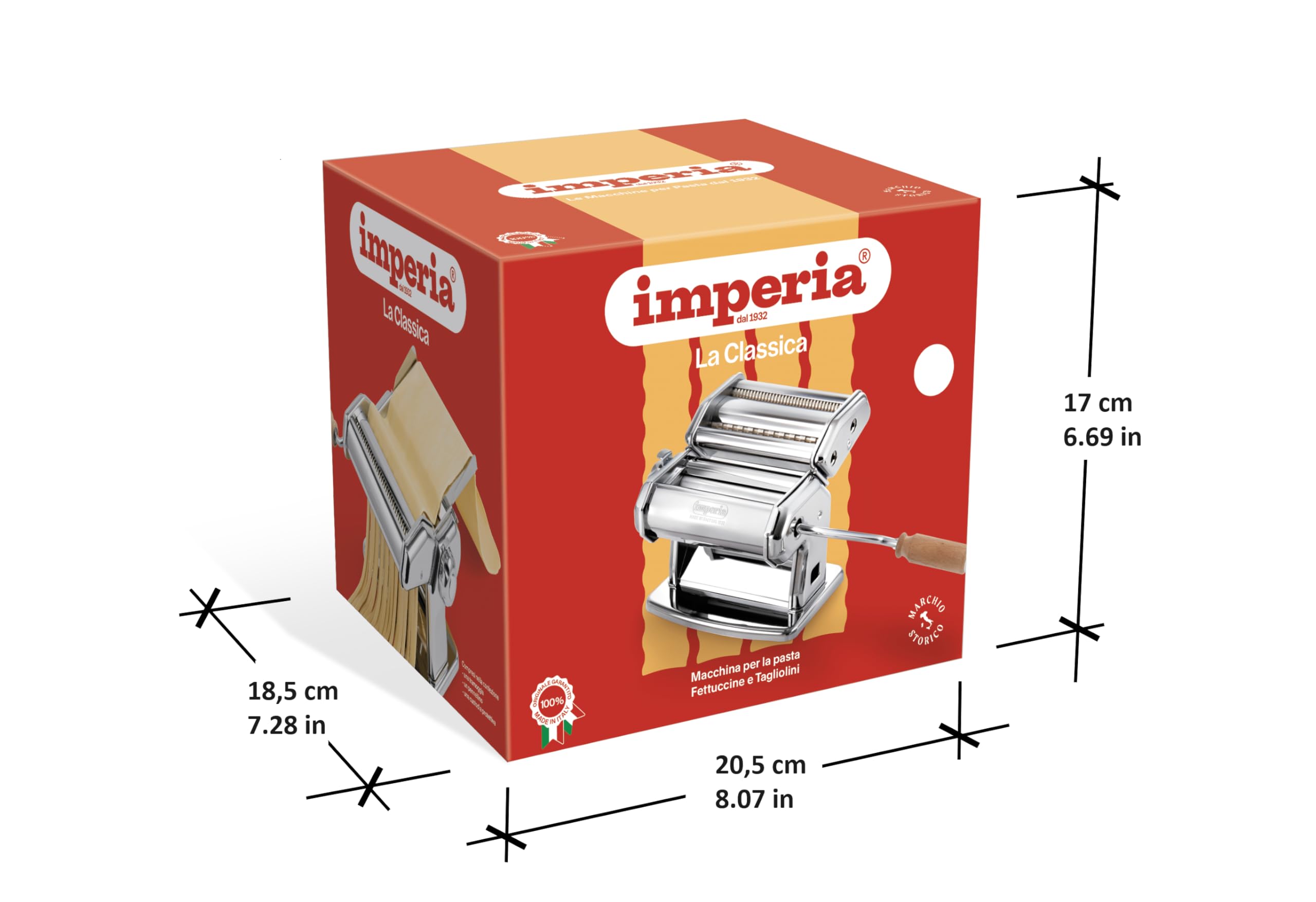 Imperia accessories laid out including brush, pouch, and table support