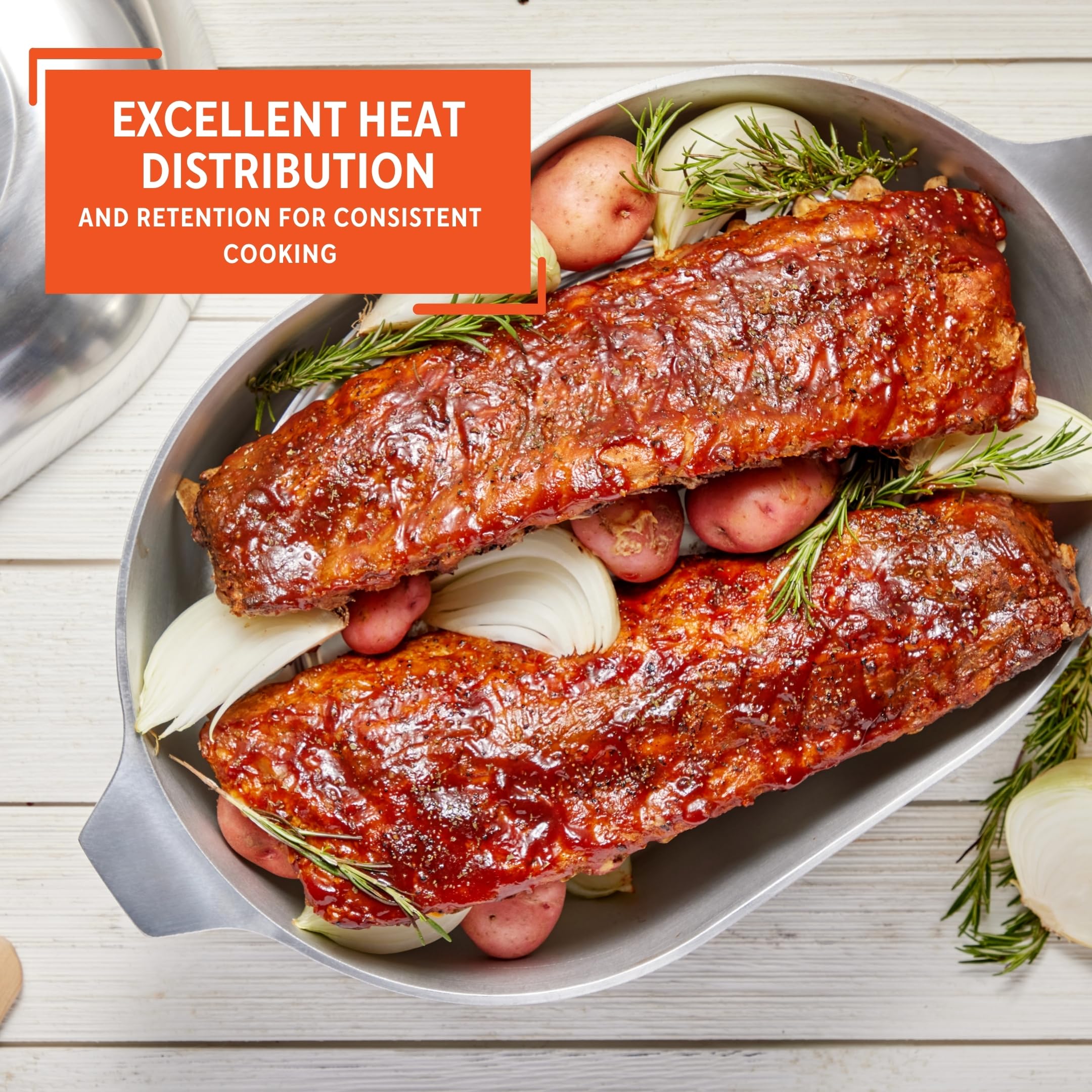 IMUSA Cajun roaster side handles close-up highlighting aluminum handles for safe transport