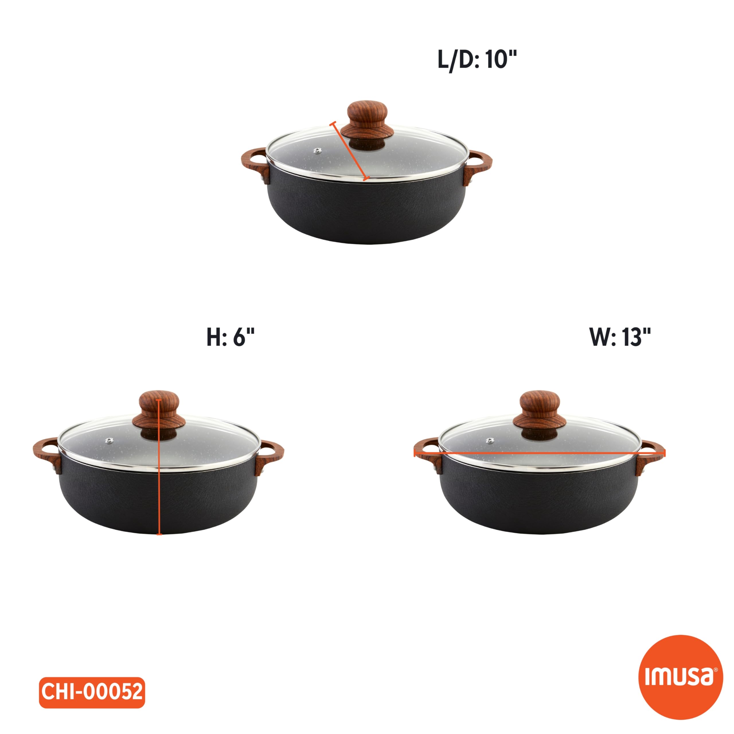 IMUSA caldero in kitchen setting with ingredients, versatile cooking utility