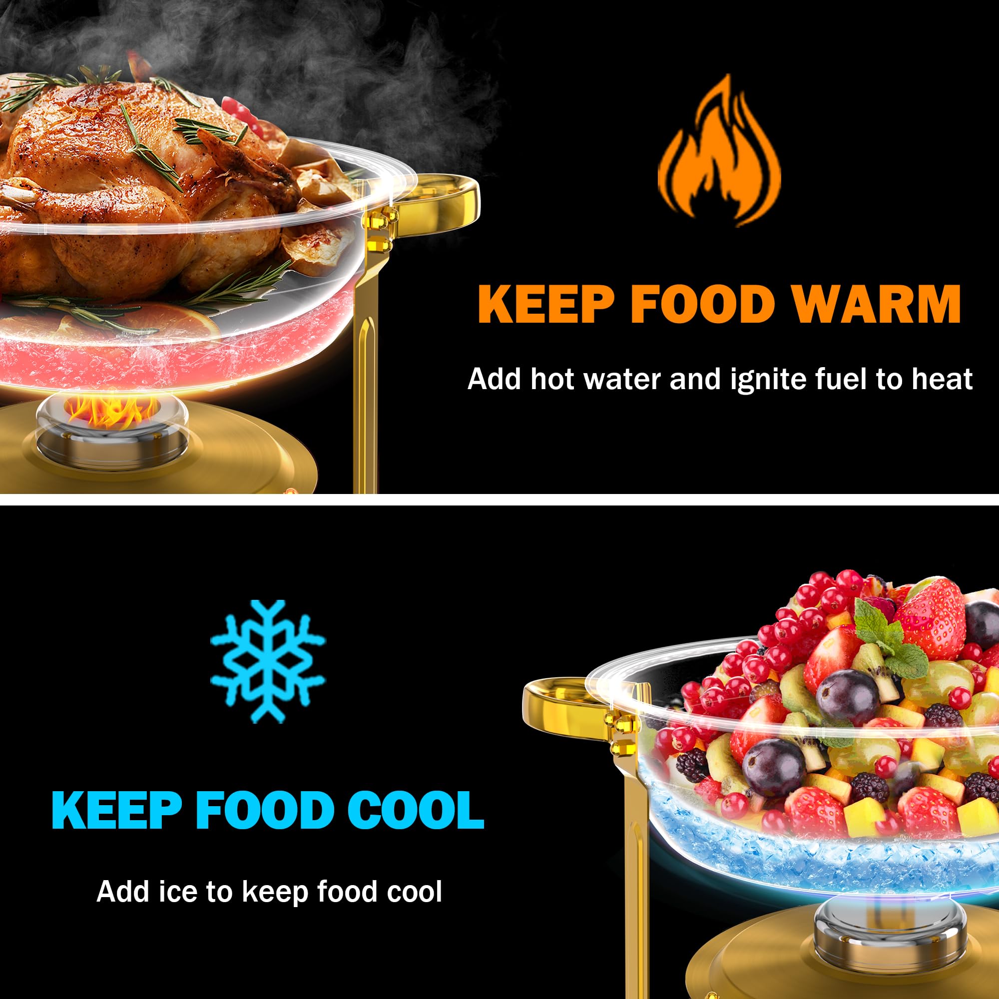 IMXSUMDA chafing dish in-use at buffet station keeping food warm and presentable