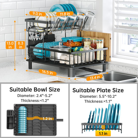 IMXSUMDA drain tray and 360-degree spout detail preventing countertop water