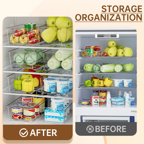 incostar bin placed on refrigerator shelf showing organized food access and visibility benefit