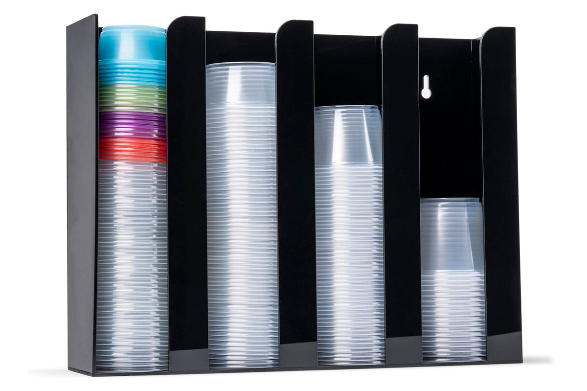 Inevibe front view showing four compartments for organized cup storage and quick access