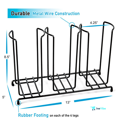 Inevibe top view showing three compartments for lids and cups benefit organized supply