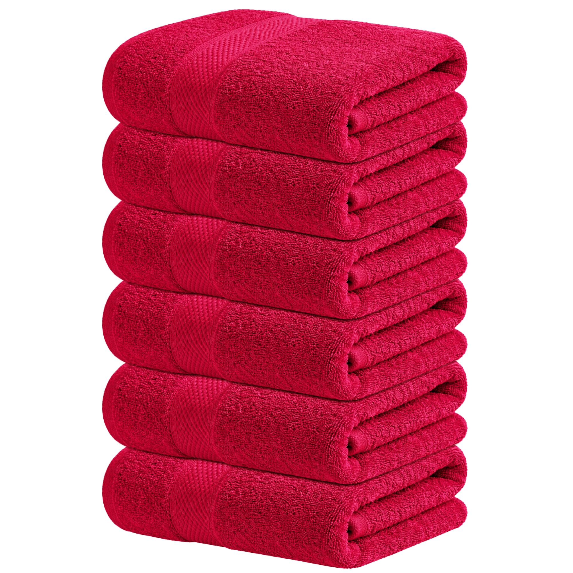 Infinitee Xclusives front pack view showing six gray towels and coordinated look