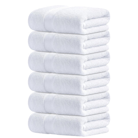 Infinitee Xclusives front stacked towels showing coordinated gray set and neat presentation