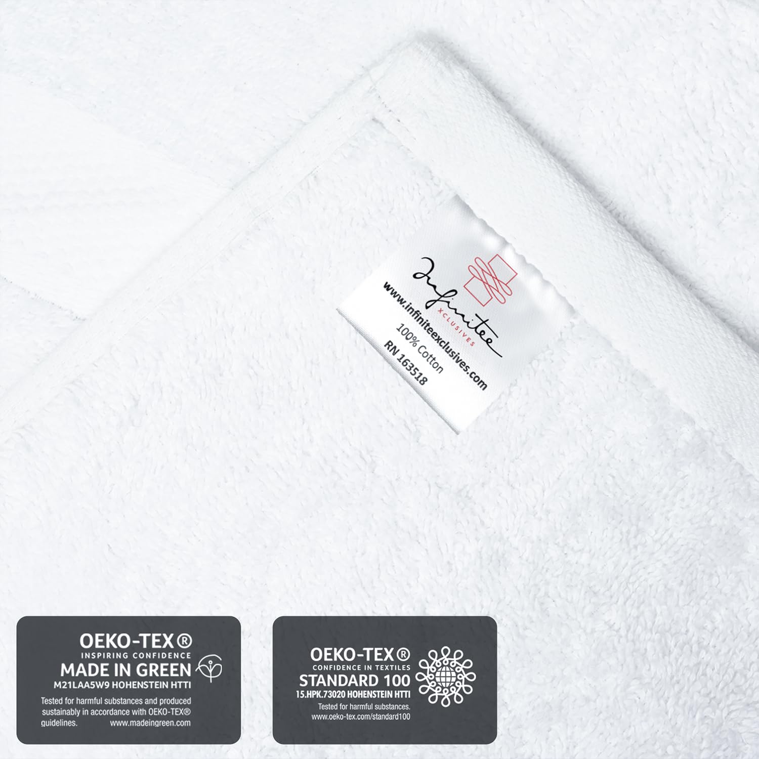 Infinitee Xclusives hand drying in use showing quick moisture removal and comfortable feel
