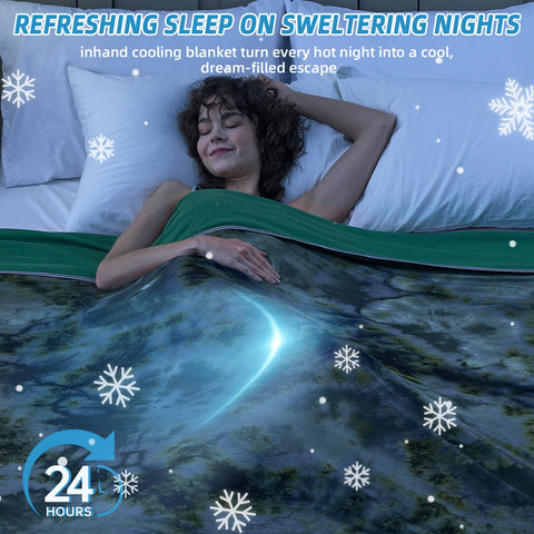 inhand folded blanket showing lightweight packability and easy storage benefit