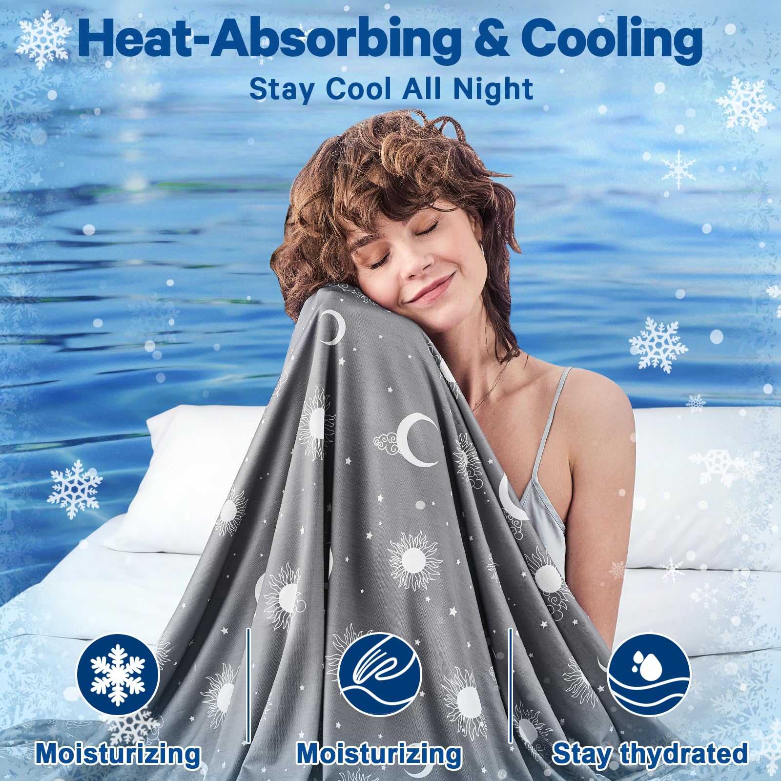 inhand cooling blanket close-up of fabric texture with breathable cooling benefit
