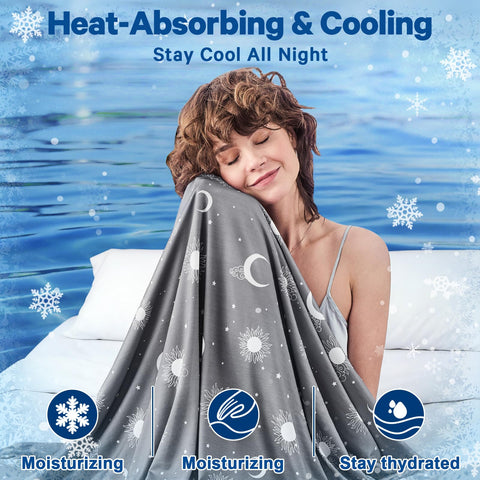 inhand cooling blanket close-up of fabric texture with breathable cooling benefit