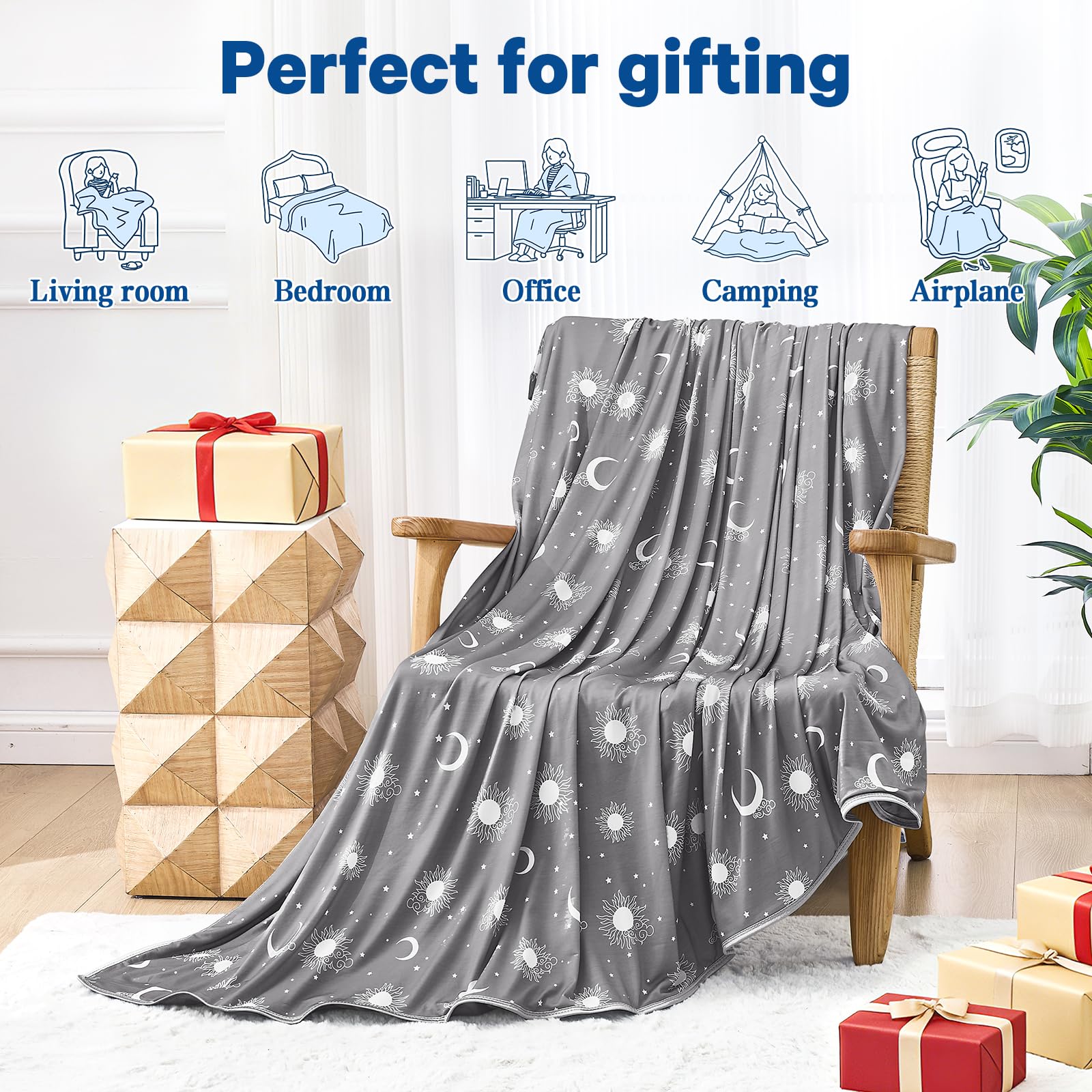 inhand cooling blanket in dorm room lifestyle scene for college-ready cooling
