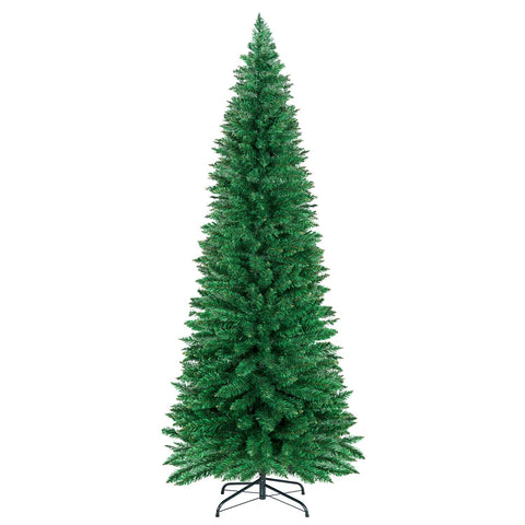 inin front view packaging showing slim tree ready to display, saving space