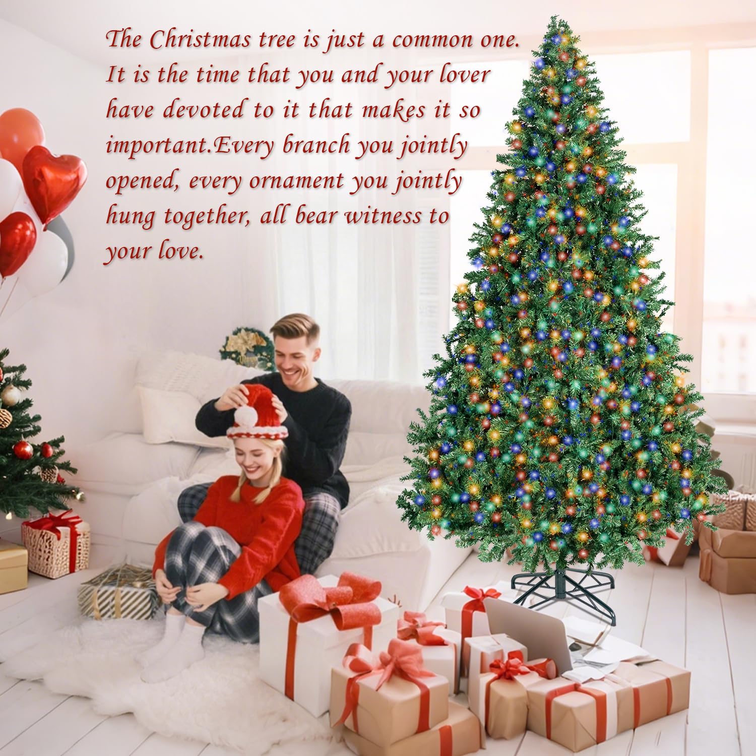 inin tree with ornaments to show scale and decorating options