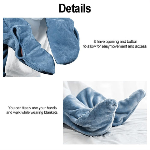 inkArts shark blanket child playing showcases imaginative costume fun