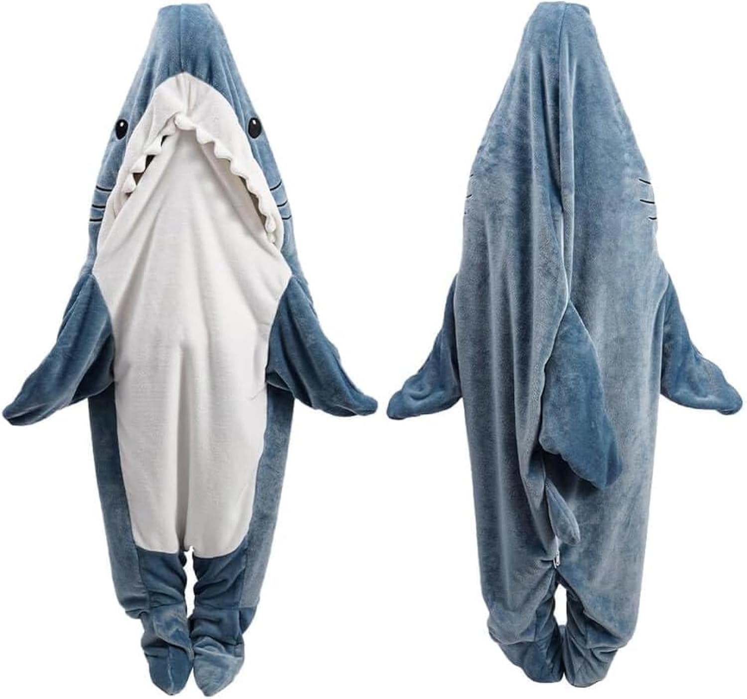 inkArts front view of shark hoodie showing cozy fit and playful design