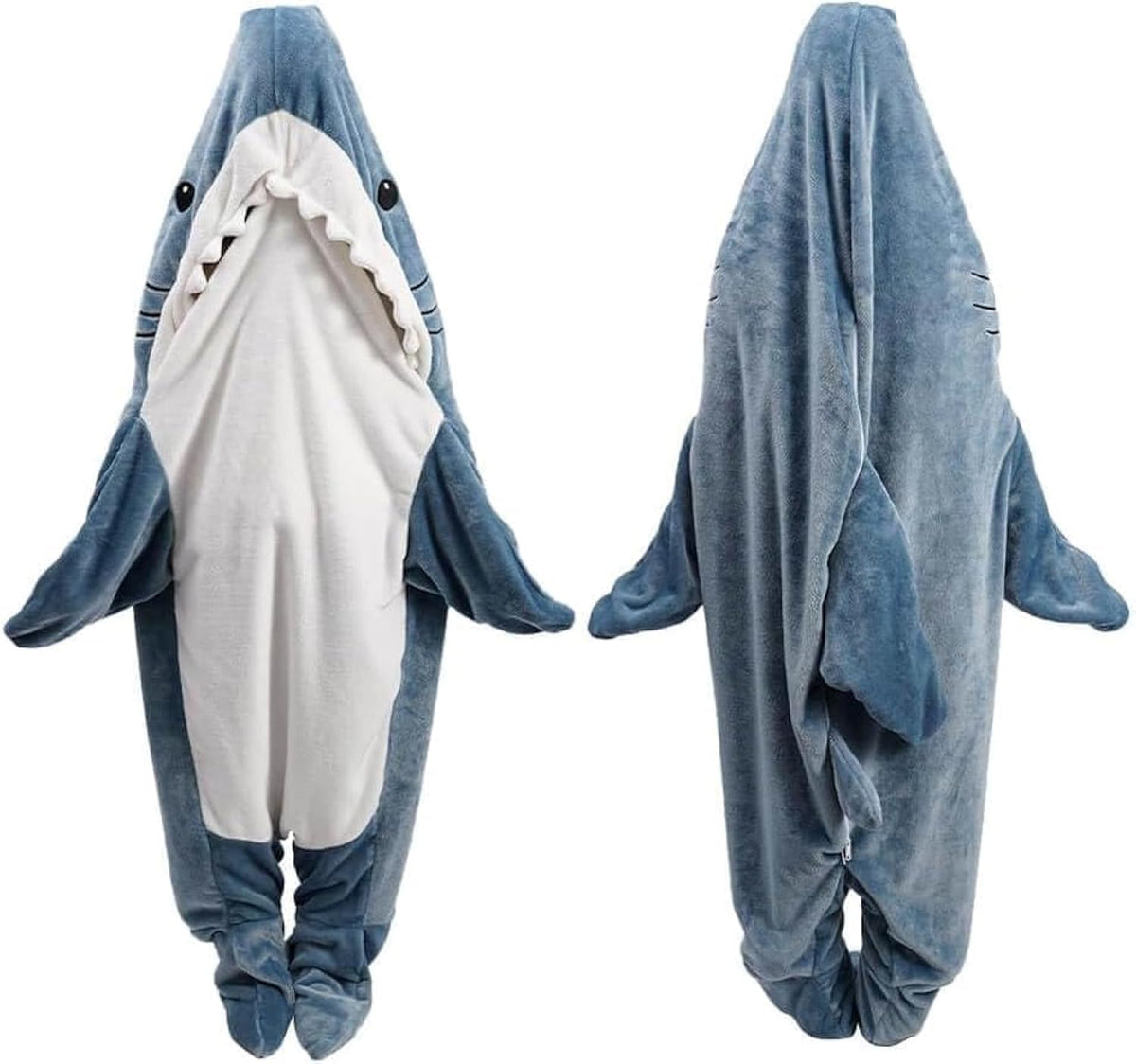 inkArts front view of shark hoodie showing cozy fit and playful design