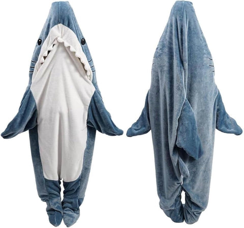 inkArts front view of shark hoodie showing cozy fit and playful design