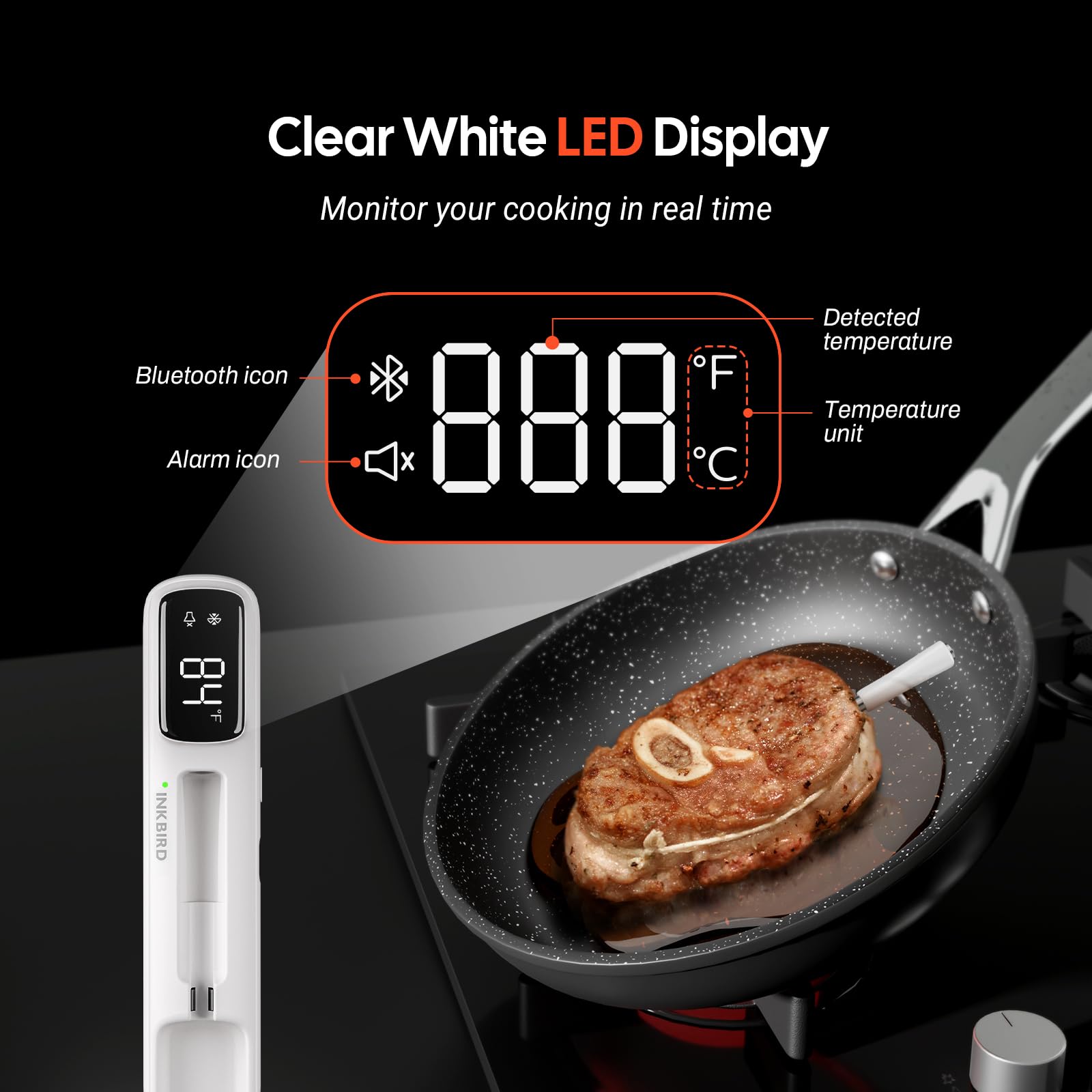 Inkbird mini connected app screen showing Bluetooth control and preset temperatures
