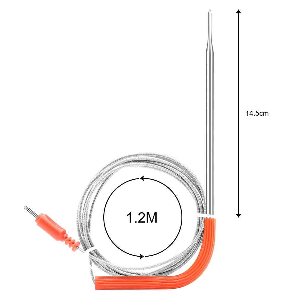Inkbird four color-coded probes displayed to help track multiple meats simultaneously