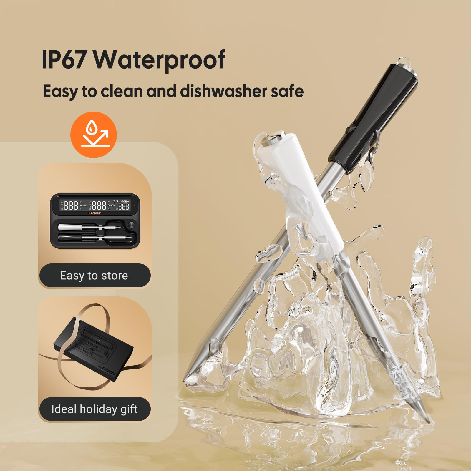 Inkbird storage case holding probes neatly for tidy transport and protection