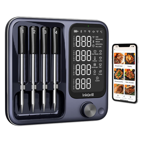 InkGrill front display and magnetic base showing clear temp readouts for convenience