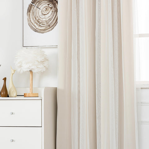 INLINAS full-length drape on window creating a cozy, light-controlled living space