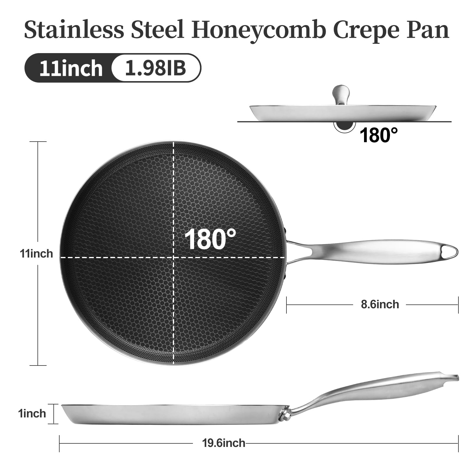 Innerwell crepe pan on induction stove demonstrating fast even heating