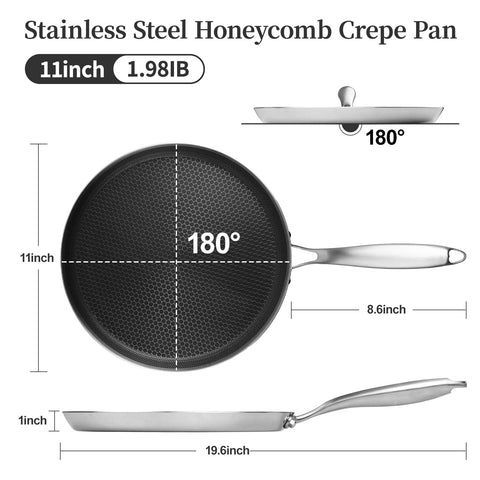 Innerwell crepe pan on induction stove demonstrating fast even heating
