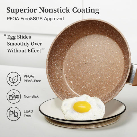 Innerwell frying pan in use with egg demonstrating nonstick performance and quick cleanup