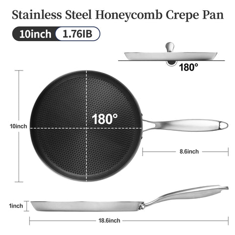 Innerwell pancakes in pan lifestyle shot showing consistent browning and easy flipping benefit
