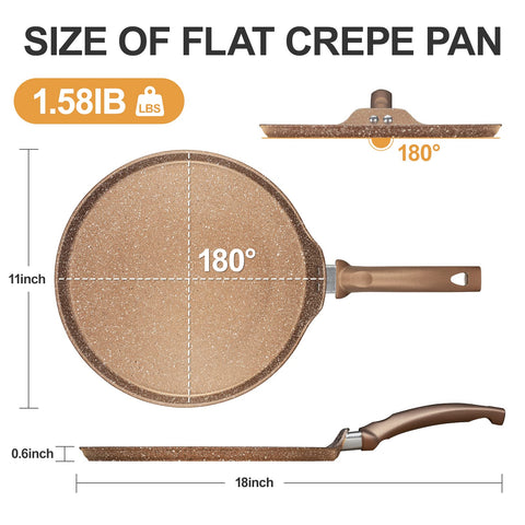 Innerwell 11 inch pan next to ruler showing scale for family-sized cooking