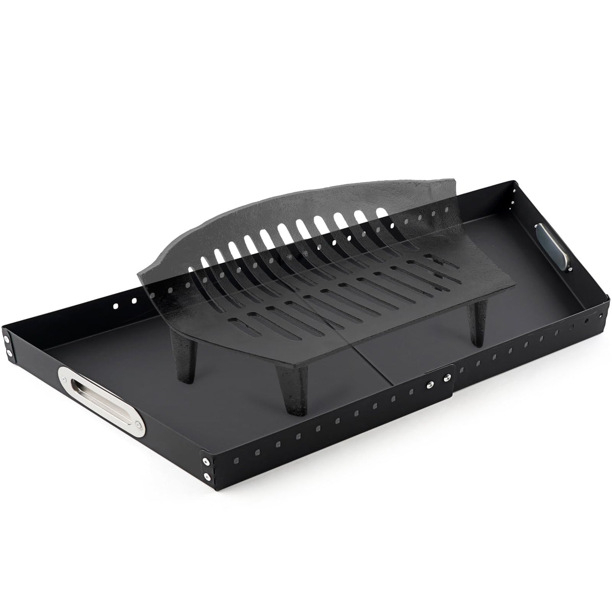 INNO STAGE front view of ash pan showing clean containment benefit