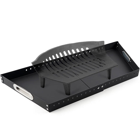 INNO STAGE front view of ash pan showing clean containment benefit