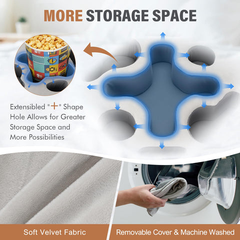 INNO STAGE close-up of removable velvet cover zipper for simple washing and upkeep