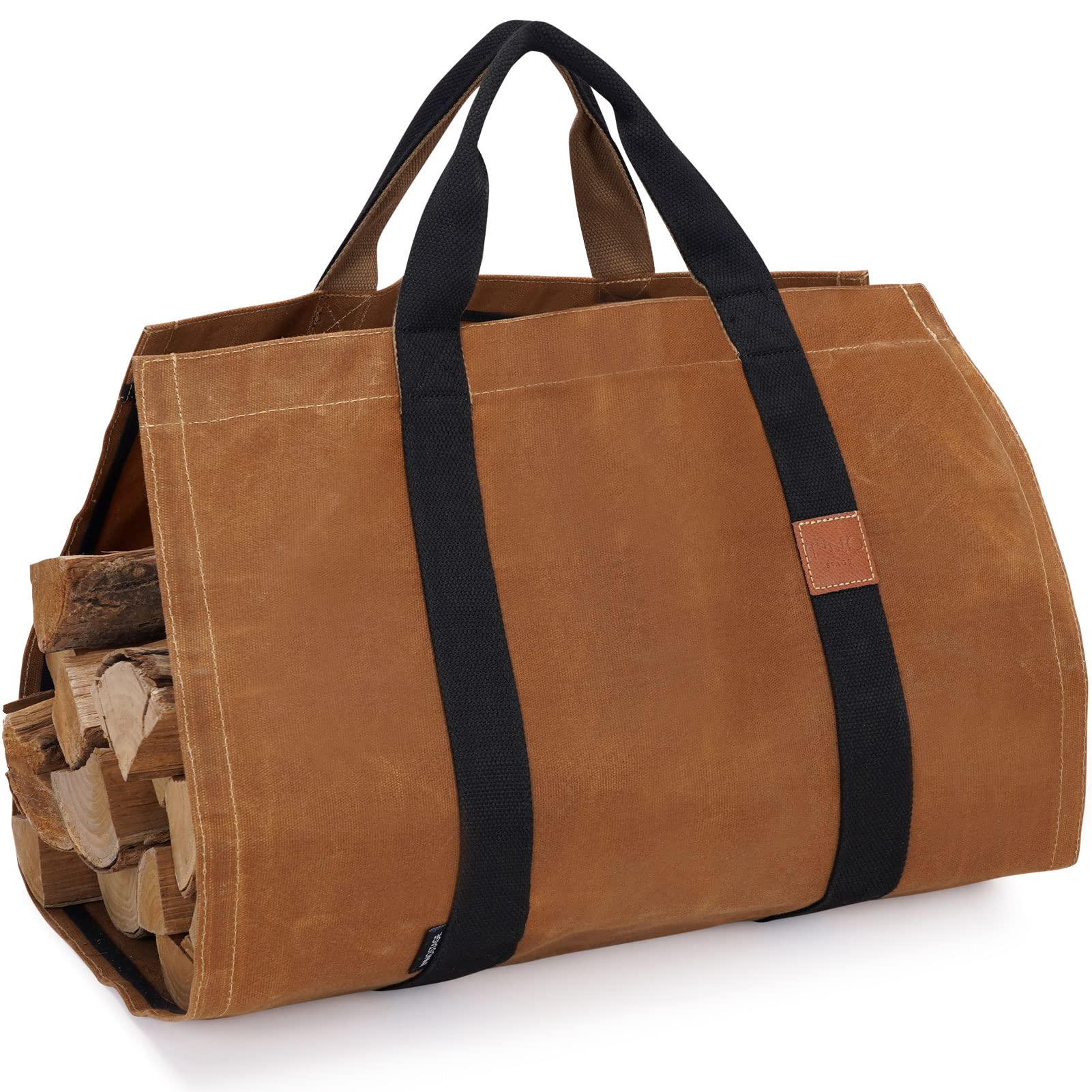 INNO STAGE front view of rust canvas tote showing sturdy shape and easy carrying