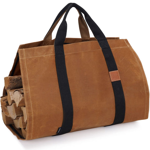 INNO STAGE front view of rust canvas tote showing sturdy shape and easy carrying