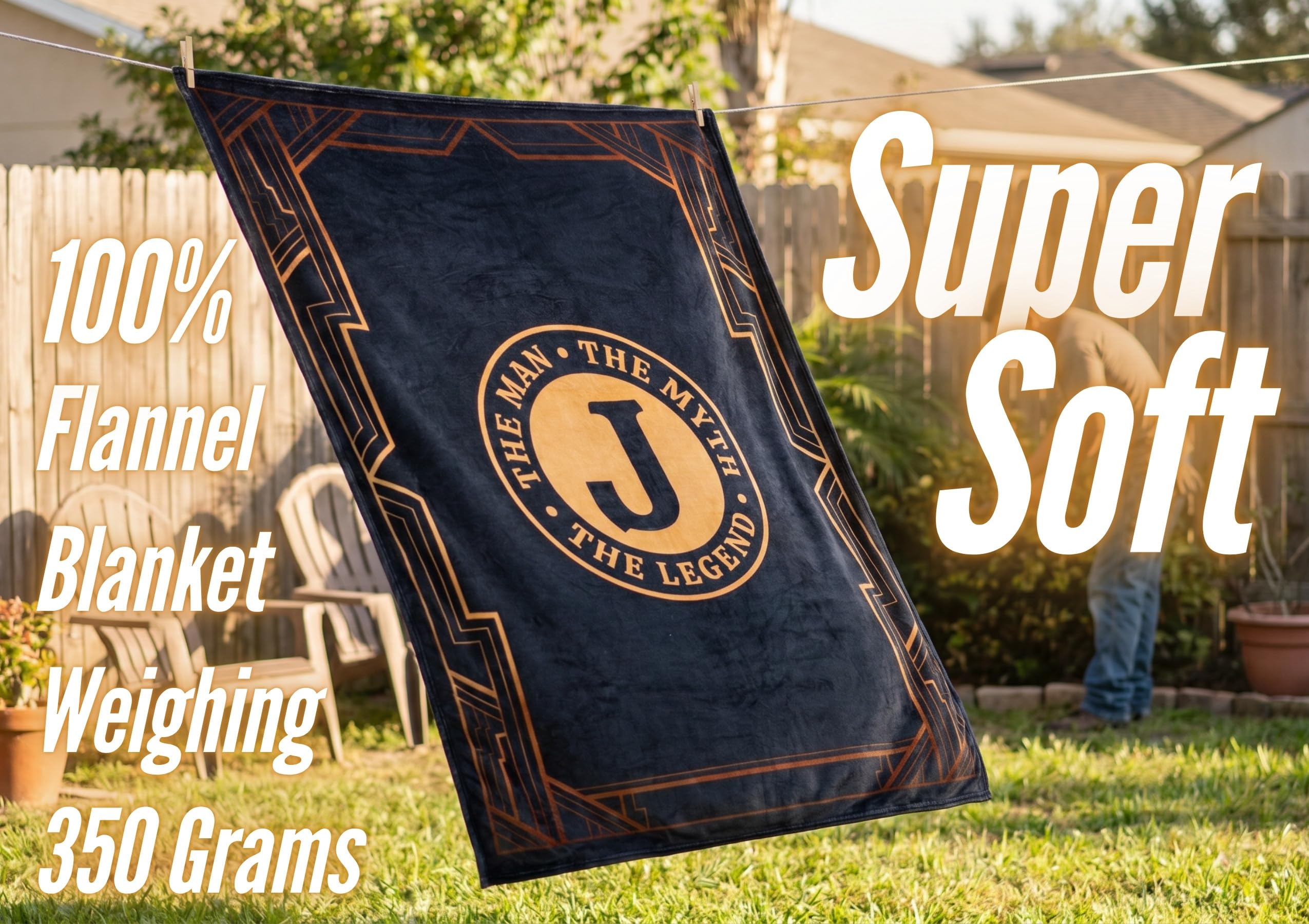 InnoBeta folded blanket illustrating 50x65 portability and easy storage for travel