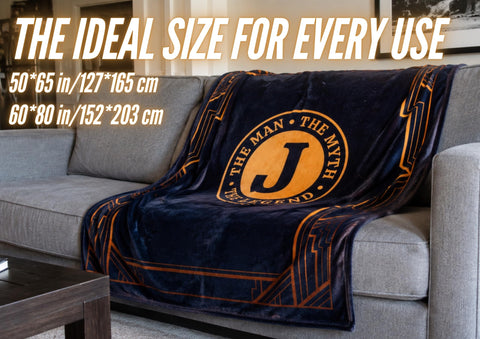 InnoBeta throw draped on sofa in living room demonstrating stylish masculine decor use
