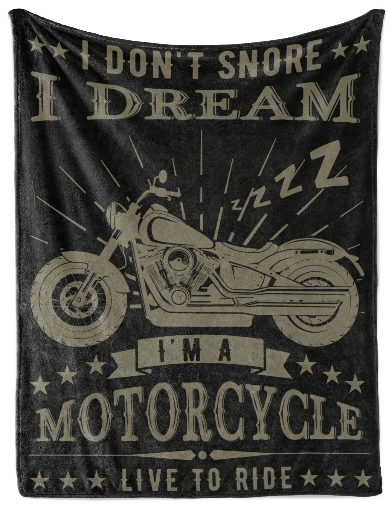 InnoBeta front view of motorcycle throw blanket showing full design and cozy appeal