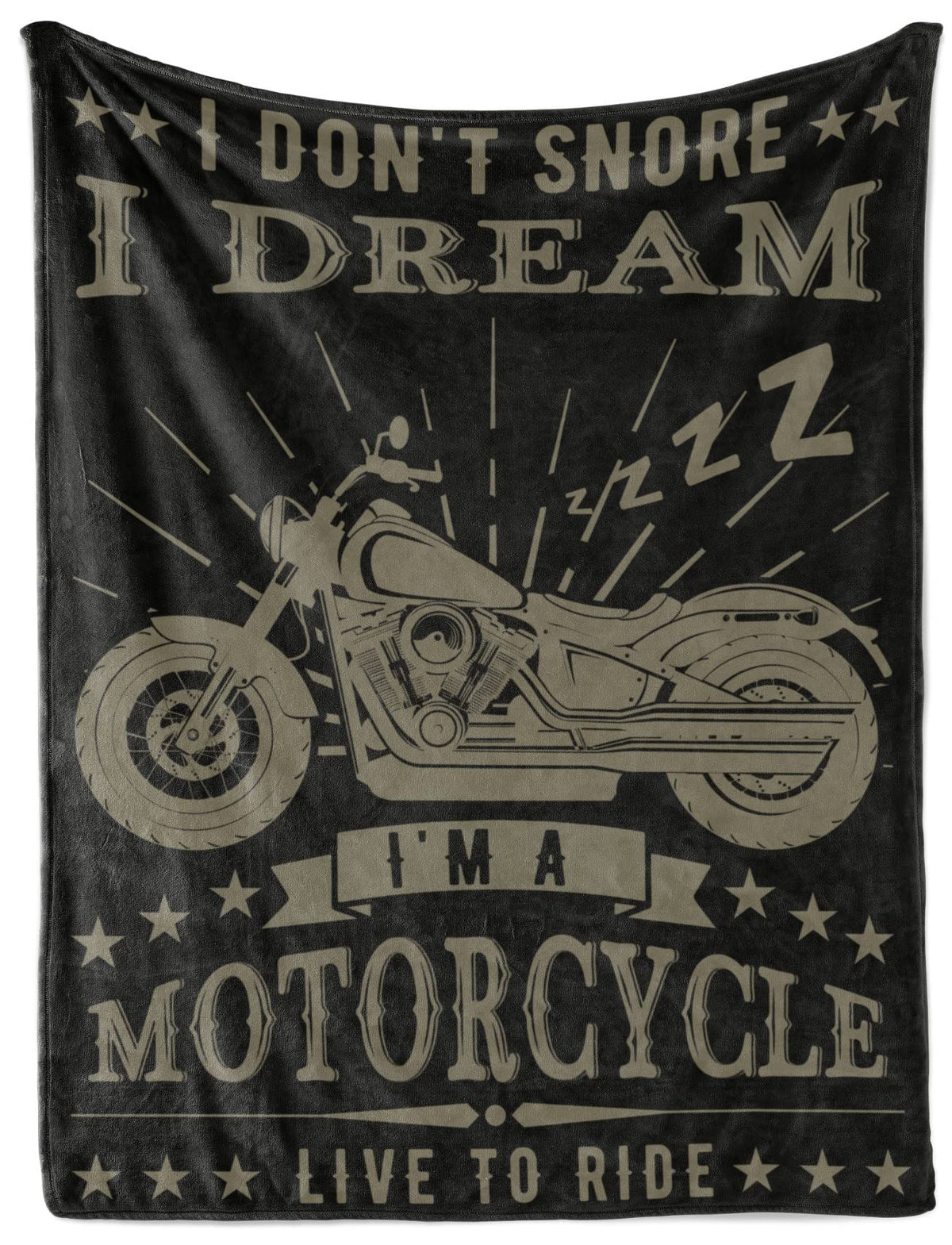 InnoBeta front view of motorcycle throw blanket showing full design and cozy appeal