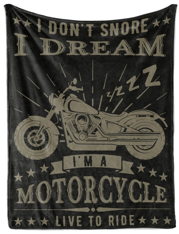 InnoBeta front view of motorcycle throw blanket showing full design and cozy appeal