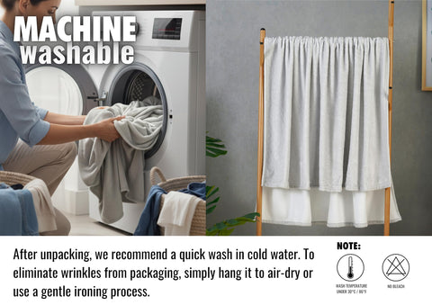 InnoBeta washcare tag and hem detail showing easy-care quality