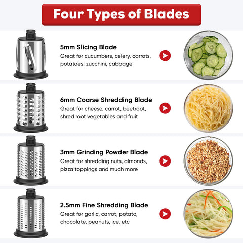 InnoMoon blade set layflat displaying four interchangeable blades for versatile prep