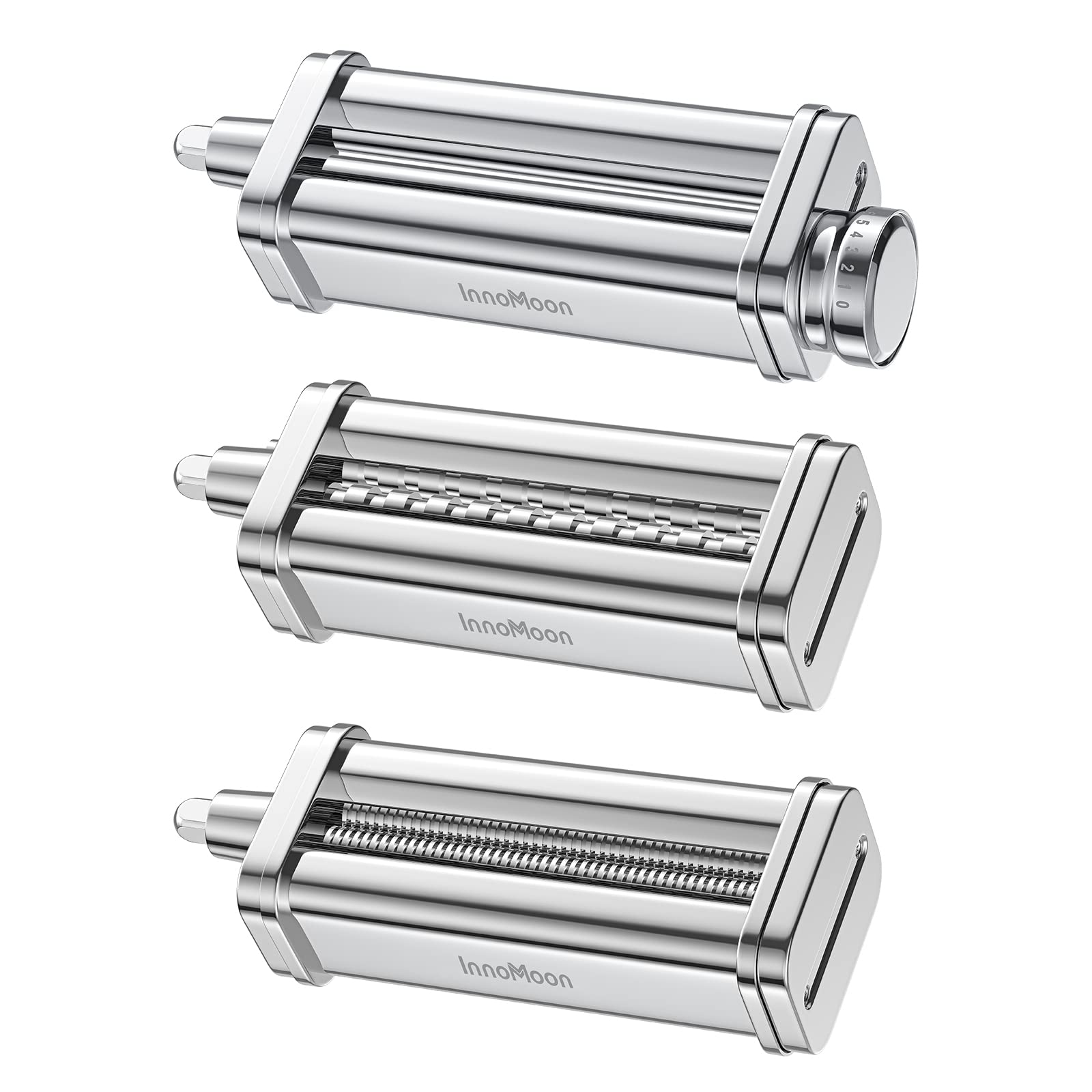 InnoMoon close-up of stainless-steel roller highlighting smooth surface for even sheets