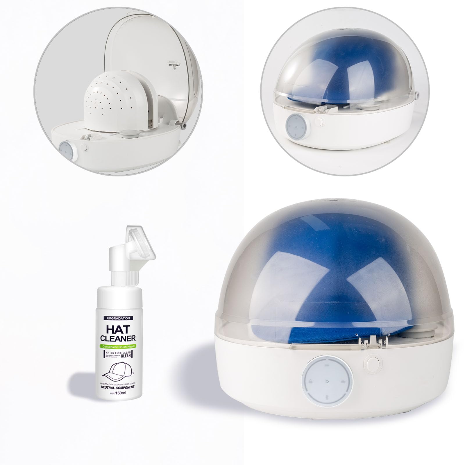 INNOPAW front view of cap cleaner showing controls and compact design for easy storage