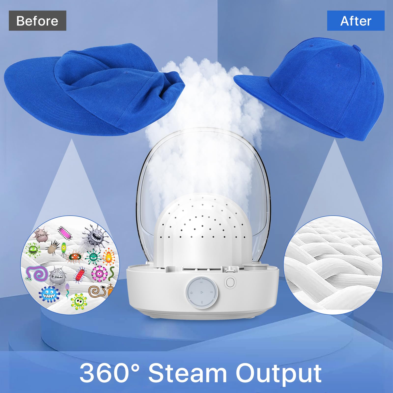 INNOPAW open chamber with a baseball cap inside demonstrating safe in‑machine placement