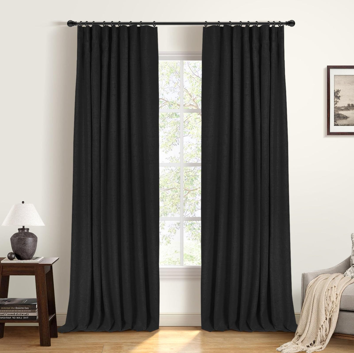 INOVADAY front panels hung showing full blackout and elegant drape