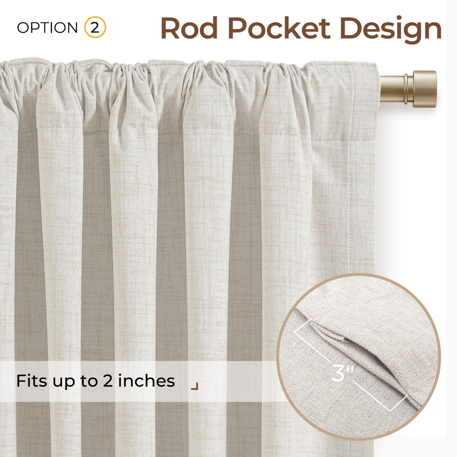 INOVADAY curtain hung with back tabs demonstrating neat pleats benefit